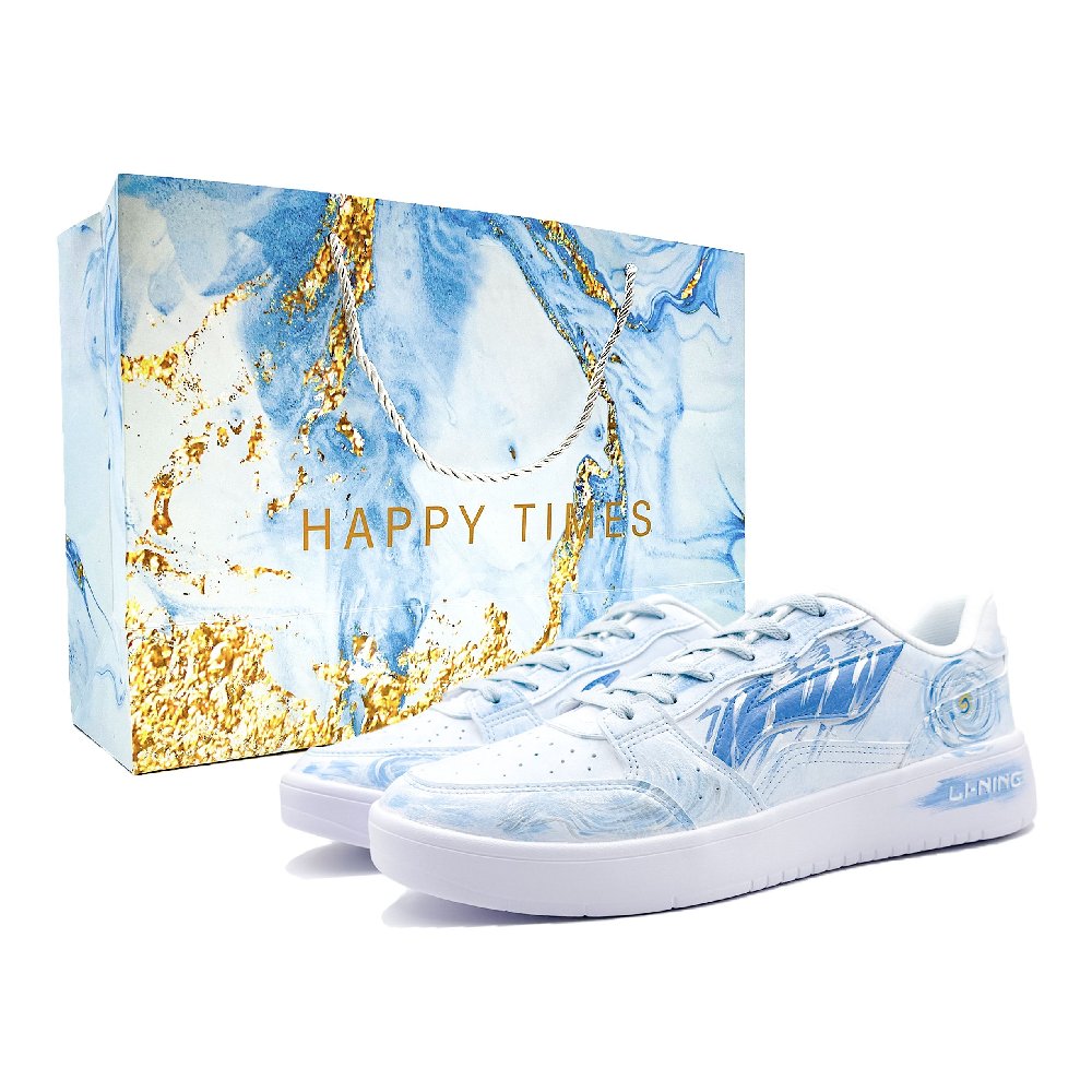 LiNing Acer Truncatum Anti Slip Wear Resistant Low Top Skateboard Shoes Men's Blue White