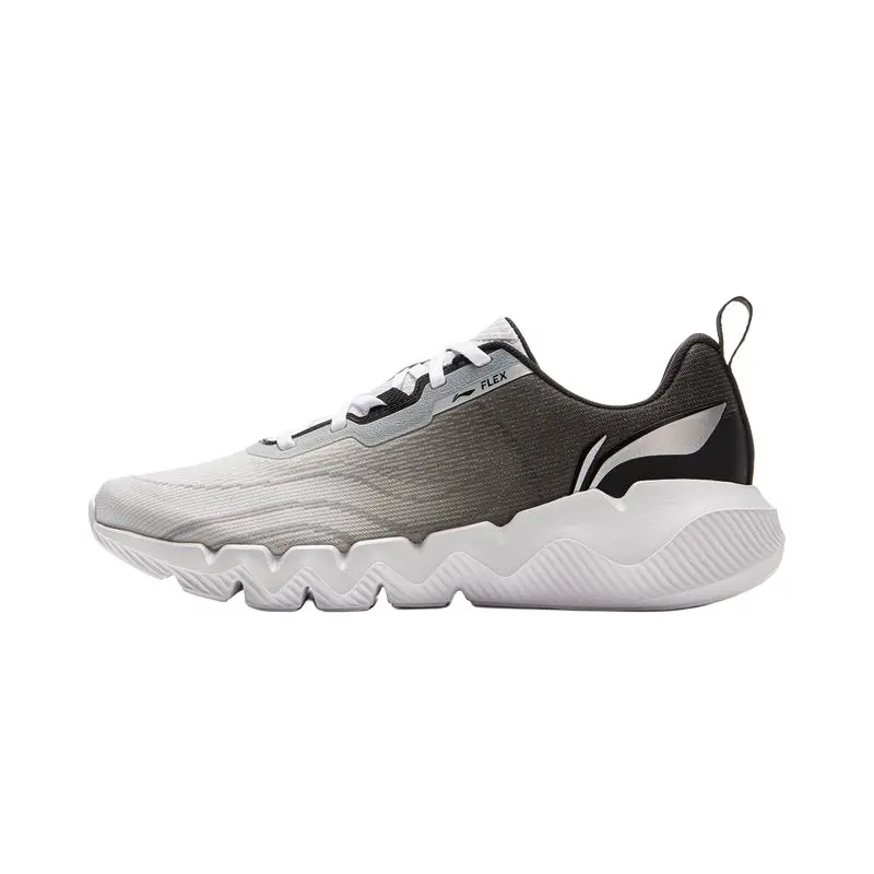 LiNing Shock Absorbers Slip Resistant Low top Casual Running Shoes Men's Gray White