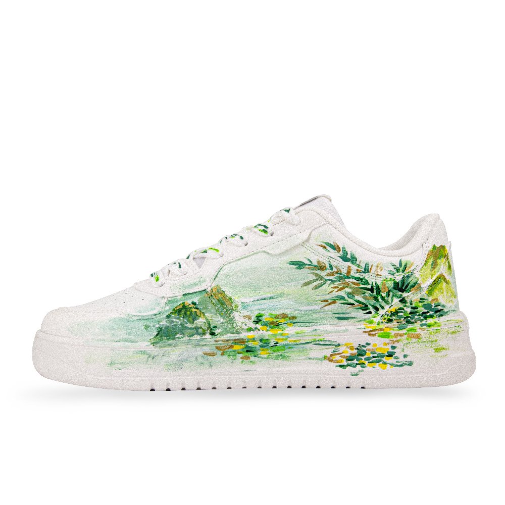 Anta Relaxed Cushioning Abrasion Resistant Breathable Low Top Skateboard Shoes Unisex White Green