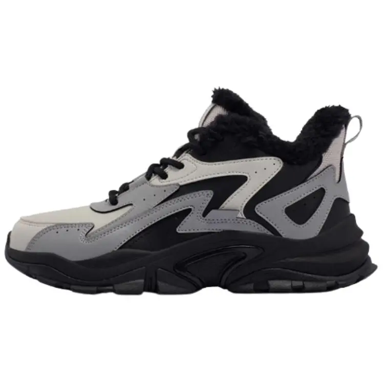 361° Anti-Slip Wear-Resistant Mid-Top Casual Shoes Women's Black Gray