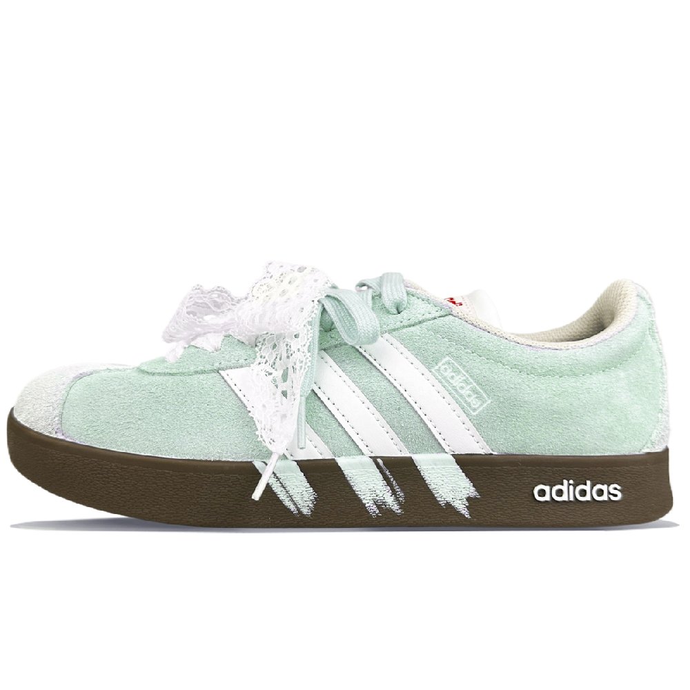 Adidas VL COURT 2.0 Cushioning, Wear Resistant Low Top Skateboard Shoes Unisex White Green