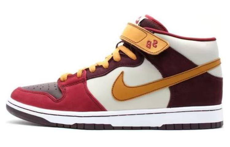 NIKE Dunk SB Кроссовки для скейтбординга MID Top Красный желтый Мужские