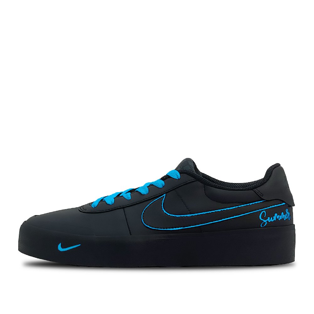 Nike Court Shot Phantom Blue Abrasion Resistant Low Top Skateboard Shoes Men's Black
