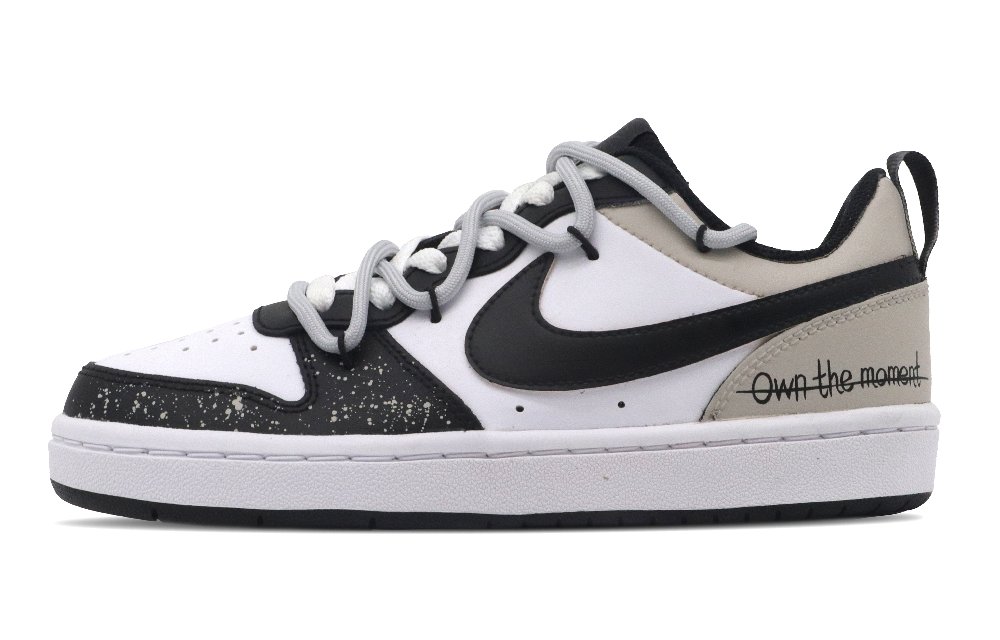 Nike Court Borough 2 Silver Wing Non-slip Lightweight Low-Top Skateboard Shoes GS Silver Black