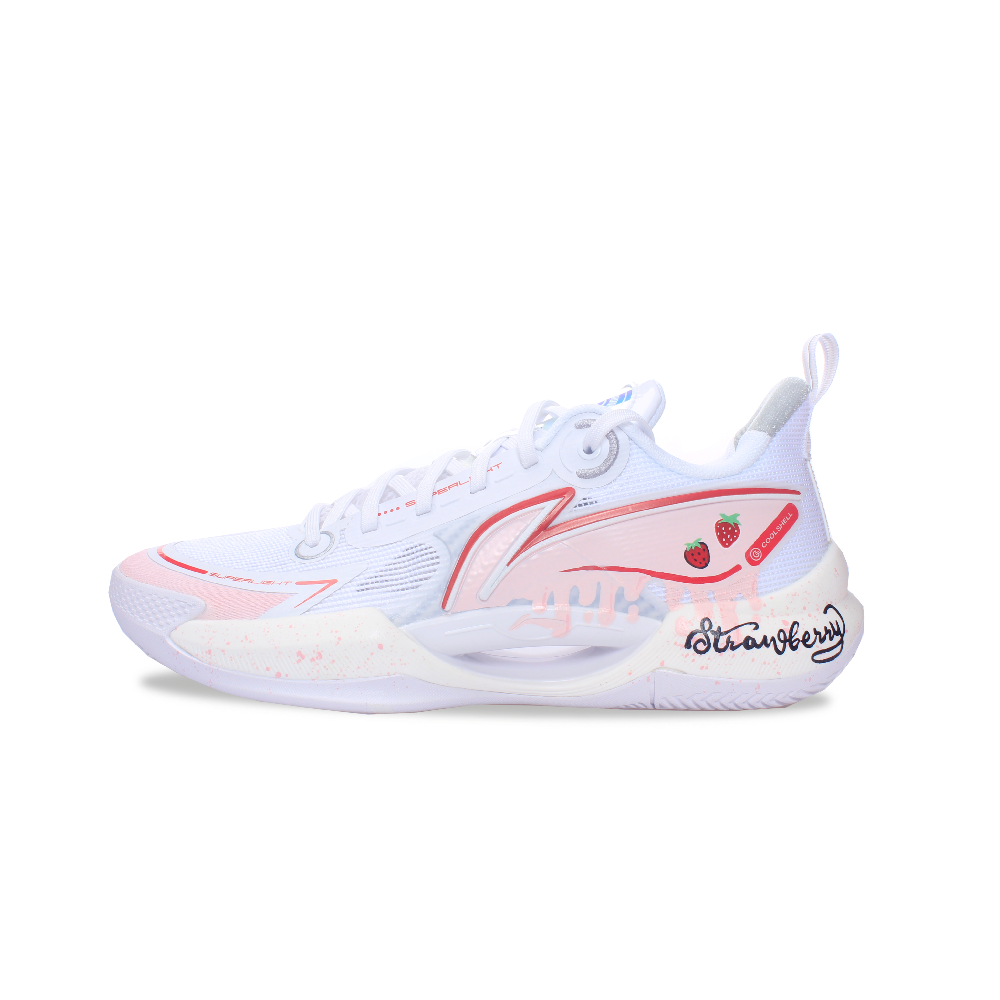 LiNing Super Light V2 Cushioning, Wear Resistant Low Top Basketball Shoes Men's Pink White