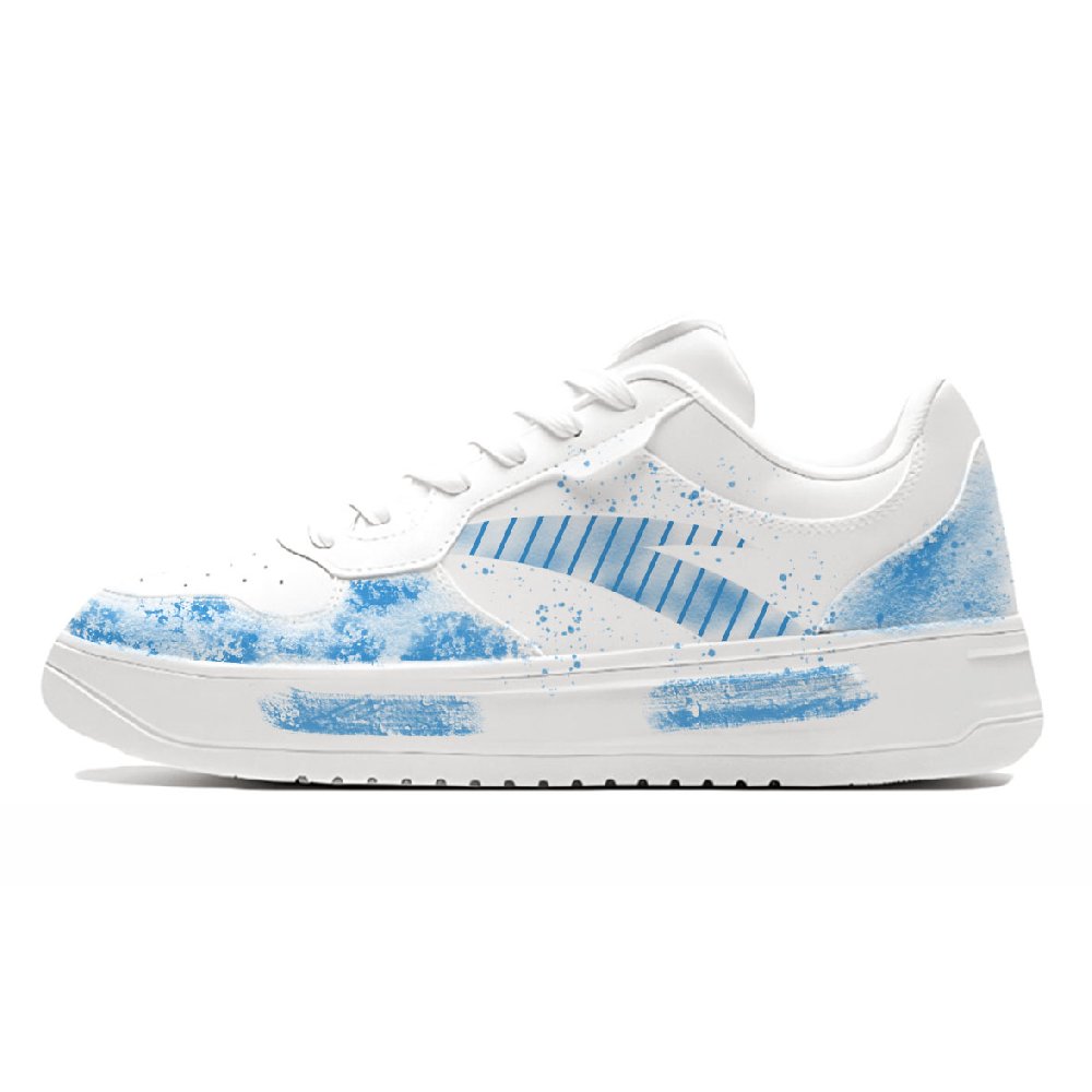 Anta Relaxed Anti Slip Wear Resistant Low Top Skateboard Shoes Unisex Blue