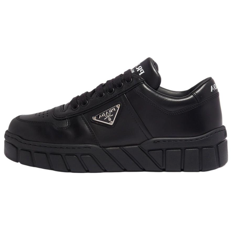 PRADA Voluminous Sneakers Leather Black Black