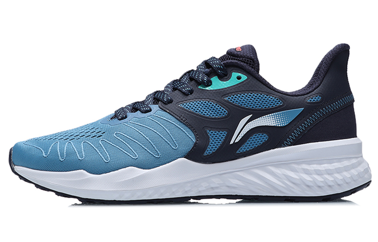 LiNing Slip Resistant, Abrasion Resistant, Breathable Low Top Running Shoes Unisex Blue Black