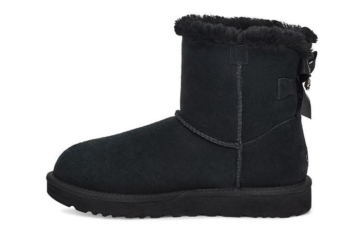 UGG Mini Bailey Brooch Fleece Lined Black Women's