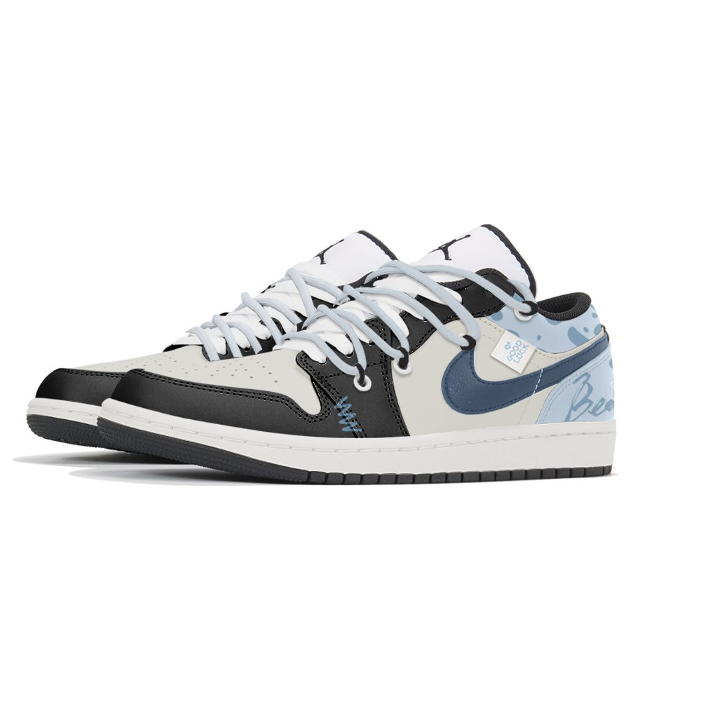Jordan Air Jordan 1 Anti-Slip Wear-Resistant Low-Top Vintage Basketball Shoes Men's Blue