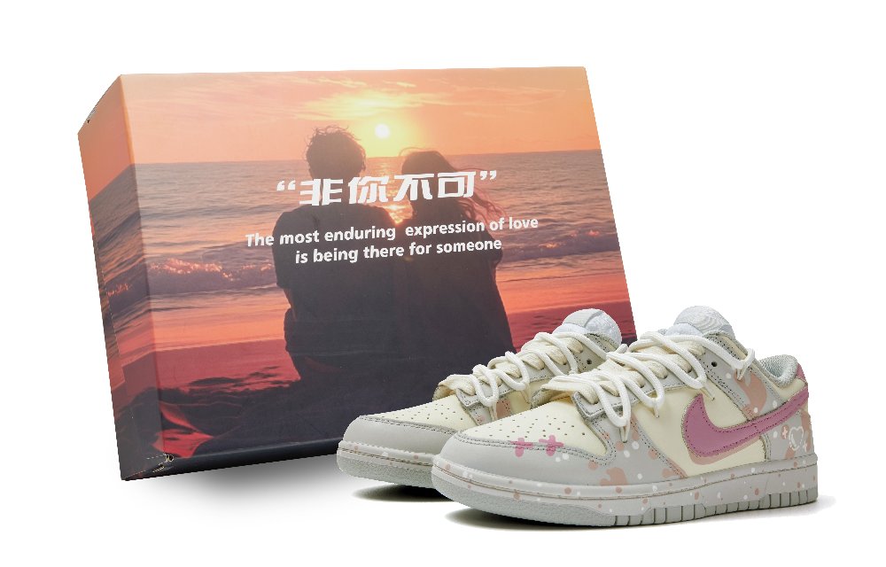 Nike Dunk Anti Slip Wear Resistant Low Top Skateboard Shoes Women's Yellow Pink