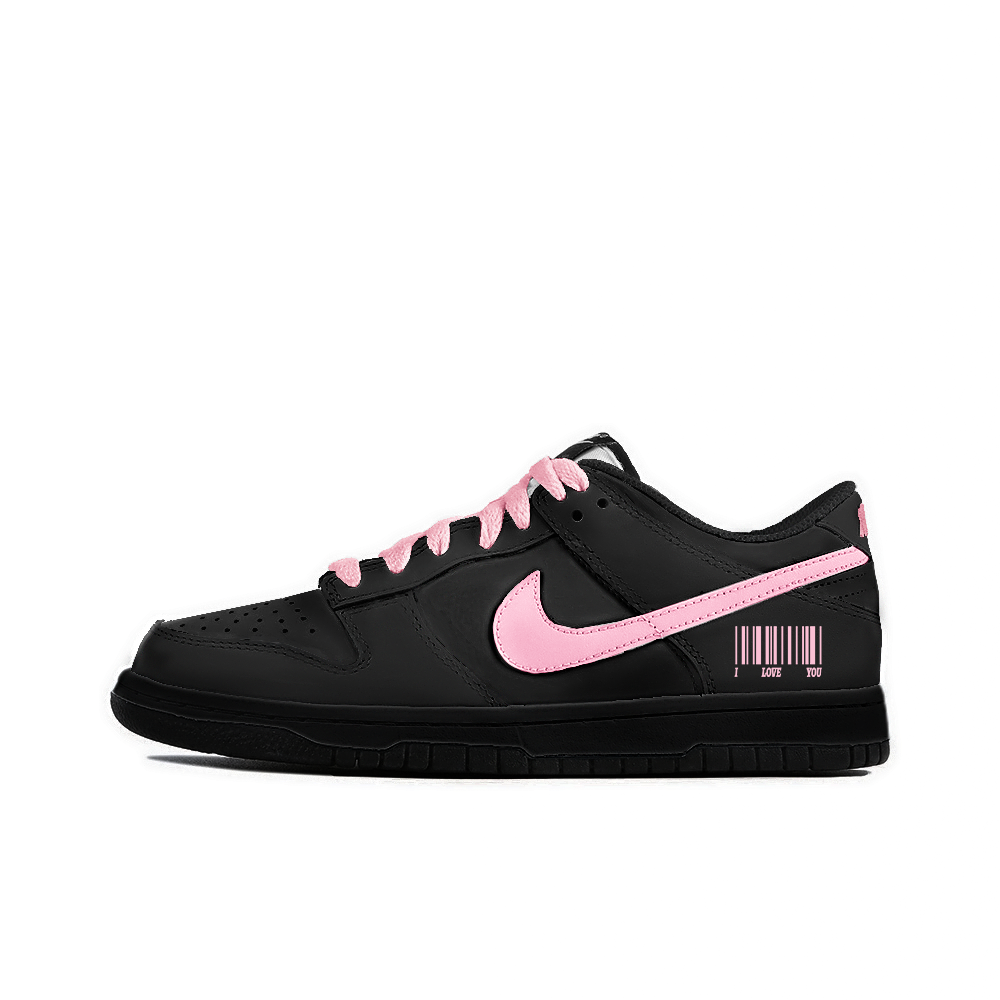 Nike Dunk Anti Slip Wear Resistant Low Top Skateboard Shoes Unisex Black Pink