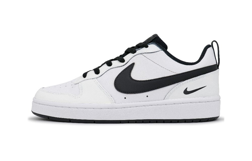 Nike Court Borough 2 Slip-Resistant Balanced Lightweight Low-Top Skateboard Shoes GS Black White