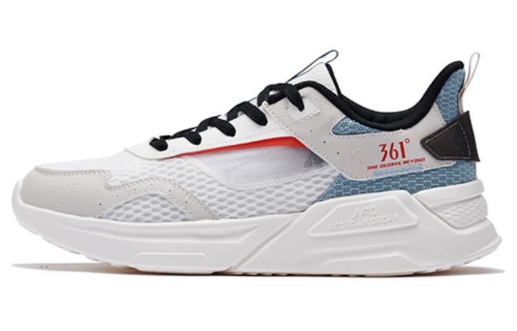 361° Anti Slip And Wear Resistant Height Increasing Low Top Running Shoes Men's White Blue