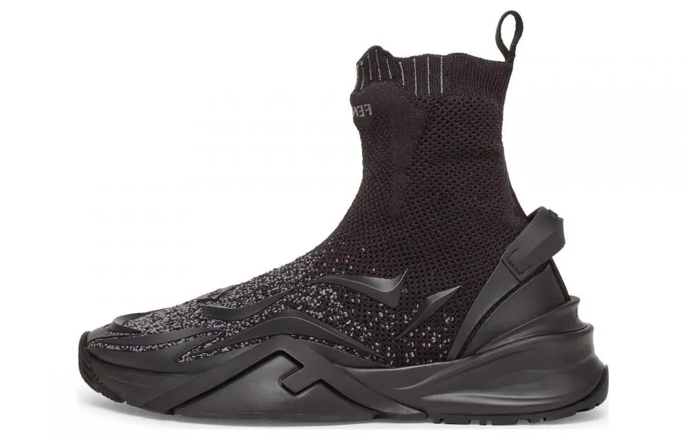 FENDI Flow High Top Casual Shoes Men's Black