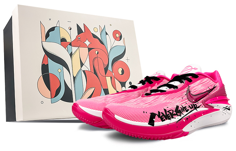 Nike Air Zoom G.T. Cut 2 Cushioning Anti-Slip And Wear-Resistant Low-Top Basketball Shoes Unisex Black Pink