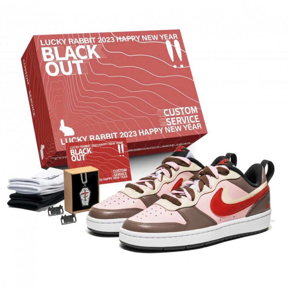 Nike Court Vision 1 Low-Top Skateboard Shoes GS Brown Pink
