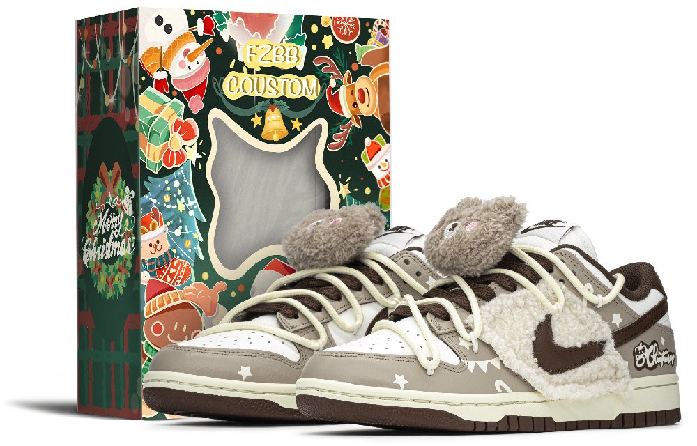Nike Dunk Low Top Skateboard Shoes Women's White Beige Brown