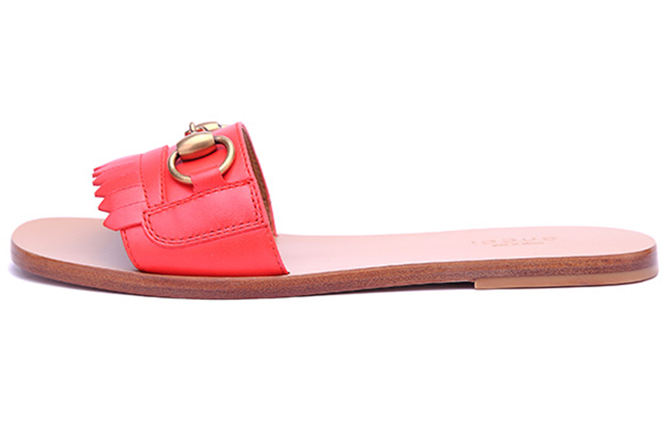 GUCCI Horsebit Slide Slippers Women's Red