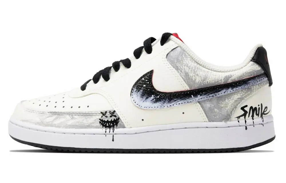 Nike Court Vision 1 Ink Void Abrasion Resistant Low top Skateboard Shoes Men's Light Gray