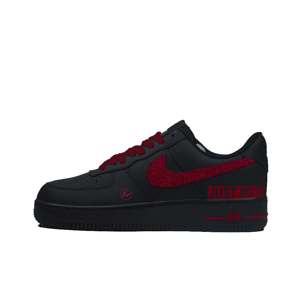 Nike Air Force 1 Thermal Coverage Low Top Skateboard Shoes Unisex Black Red