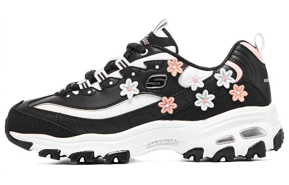 Skechers D'LITES 1.0 Anti-Slip And Wear-Resistant Breathable Low-Top Casual Shoes Women's Black White