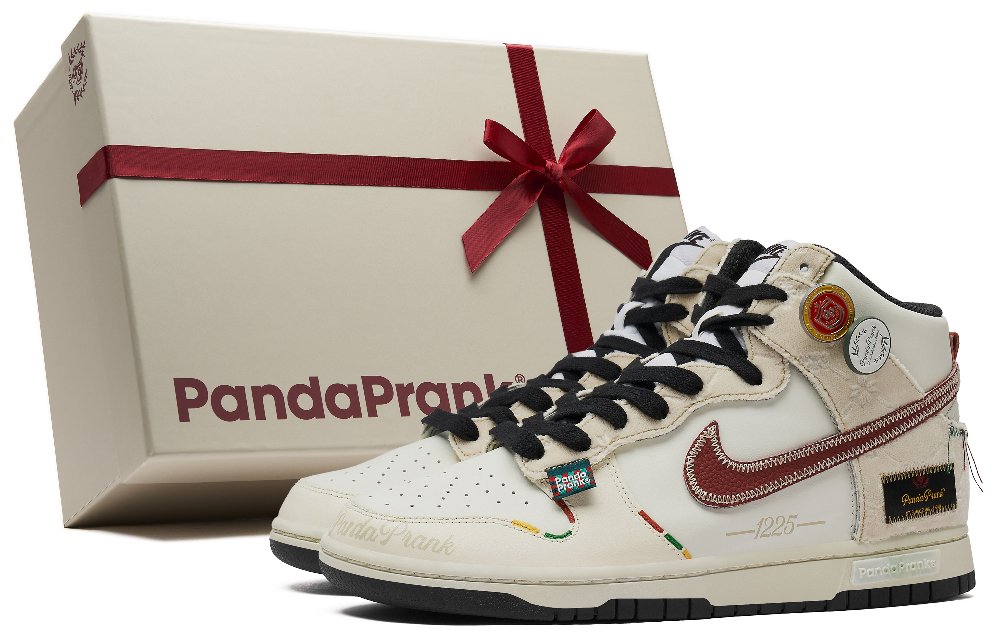 Nike Dunk High Slip-Resistant Cushioning Wear-Resistant High-Top Skateboard Shoes Men's Beige Blue White
