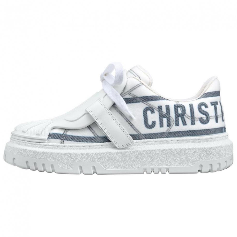 DIOR ID Shell Shoes Low Top Skateboard Shoes Women's White Blue