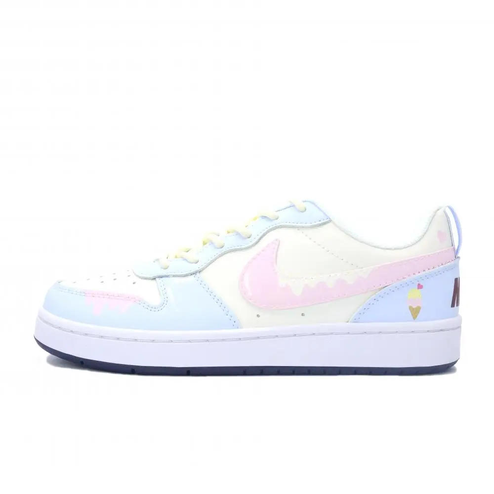 Nike Court Borough Lightweight And Breathable Low top Skateboard Shoes Women's Blue Beige Pink