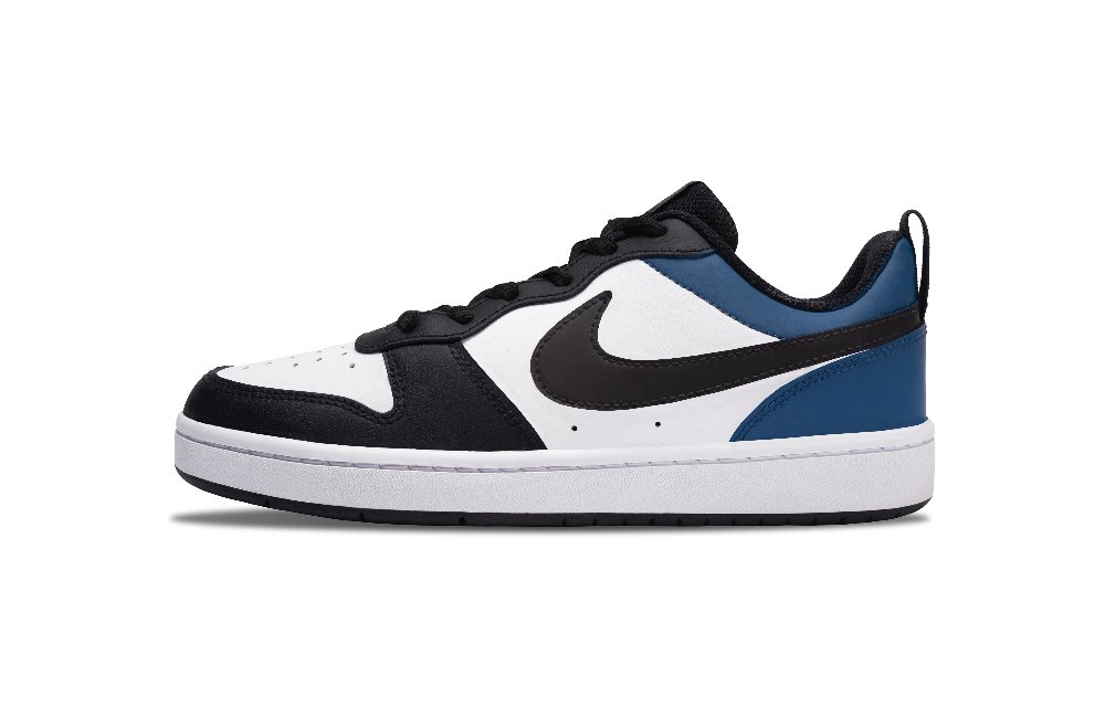 Nike Court Borough Non-slip Lightweight Low-Top Skateboard Shoes GS Black White Blue