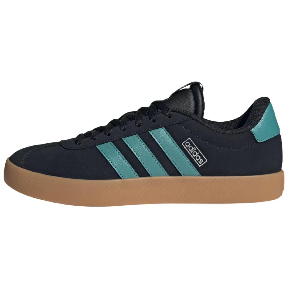Adidas VL COURT 3.0 Anti Slip Wear Resistant Low Top Skateboard Shoes Men's Black Cyan
