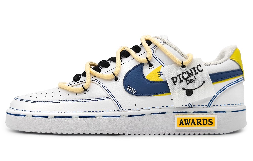 Nike Court Vision 1 Skateboard Shoes Men Low-Top Yellow/Blue