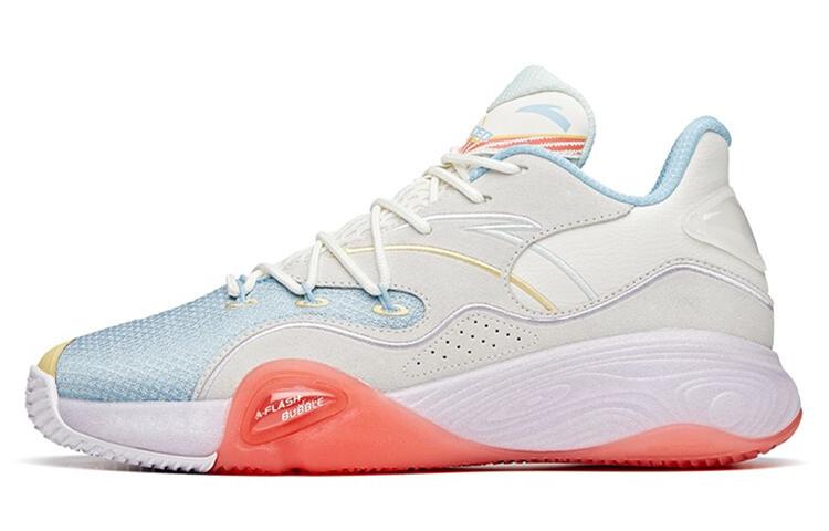 Anta A Flash Bubble 1.0 Non-slip Wear-resistant Shock Absorption Low-Top Basketball Shoes Blue Gray Red