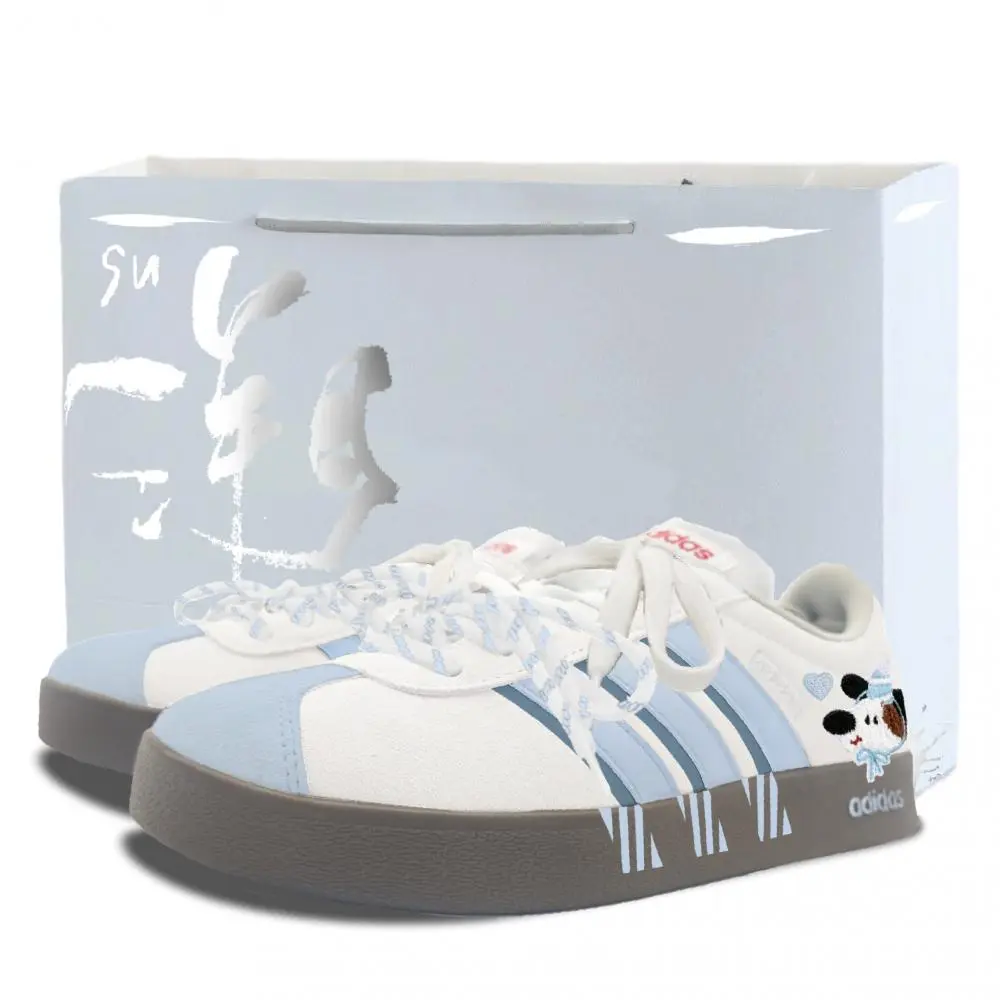 Adidas Neo Cute Dog Light Blue LD Slip Resistant Low top Beauty Era. Lotus Unisex