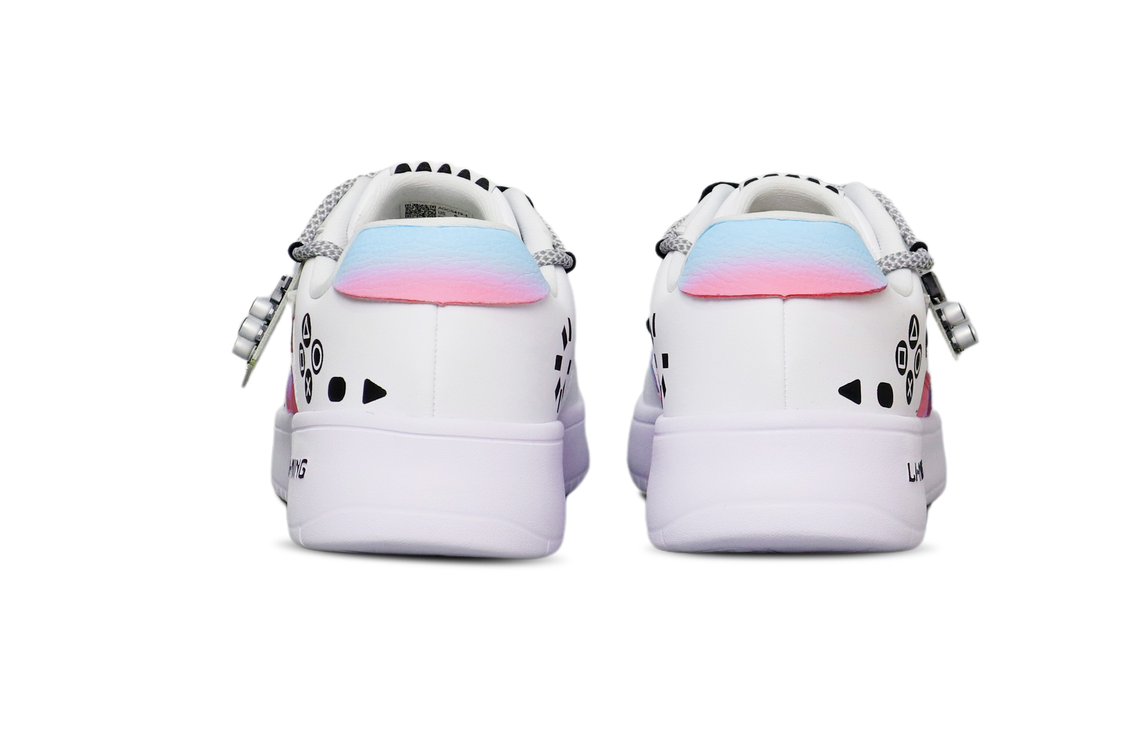 LiNing Sports Life Collection Anti-Slip And Wear-Resistant Breathable Low-Top Skateboard Shoes Men's White Pink Blue купить в интернет-магазине Yoocart с быстрой доставкой по России.