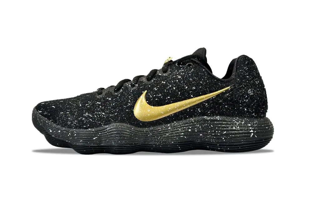 Nike Hyperdunk 2017 YDCC Starfall Baby's Breath Abrasion Resistant Low top Basketball Shoes Unisex Black Gold