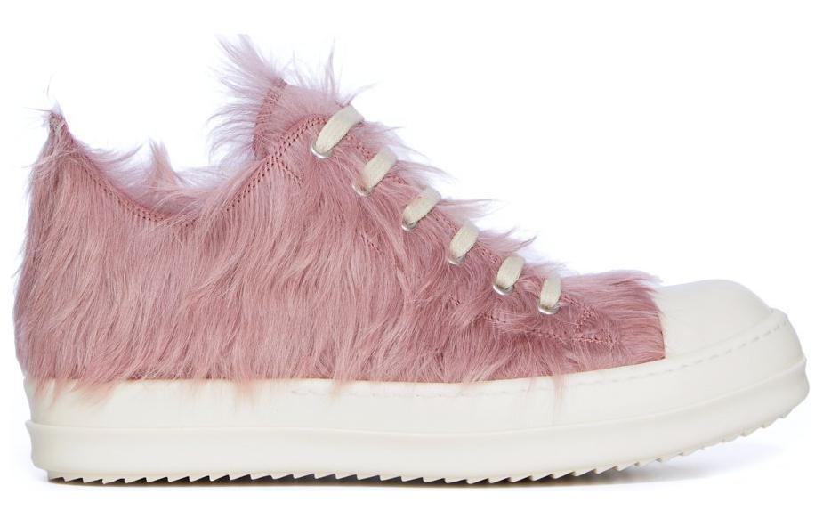 RICK OWENS Faux-fur Lace-up Sneakers