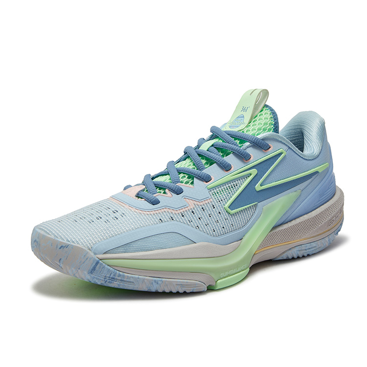 361° BIG3 6.0 Cushioning Coverage Abrasion Resistant Slip Resistant Low Top Basketball Shoes Men's Antique Gray Blue