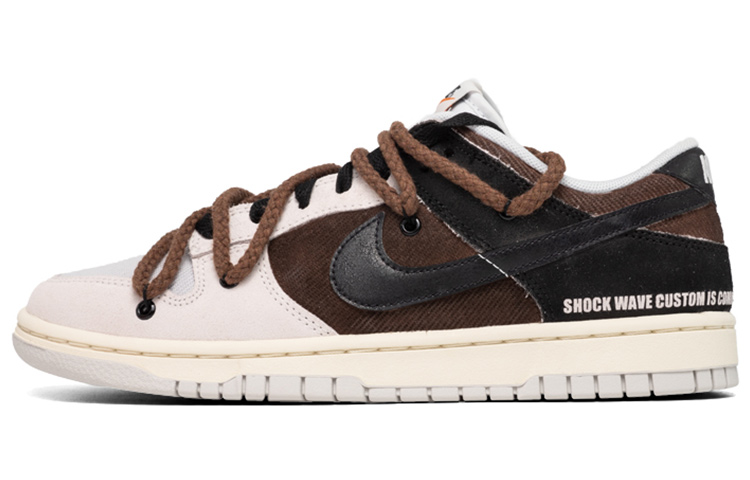 Nike Dunk Anti-Slip And Wear-Resistant Lightweight Low-Top Skateboard Shoes Men's Gray Brown