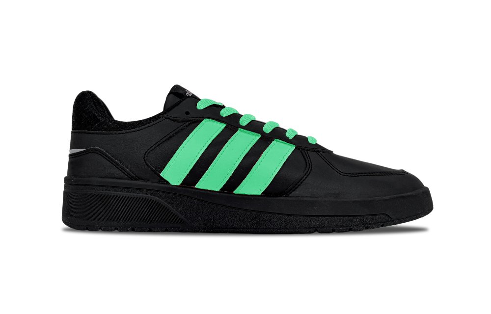 Adidas Neo Courtbeat Pine Emerald Abrasion Resistant Low Top Skateboard Shoes Unisex Black Green