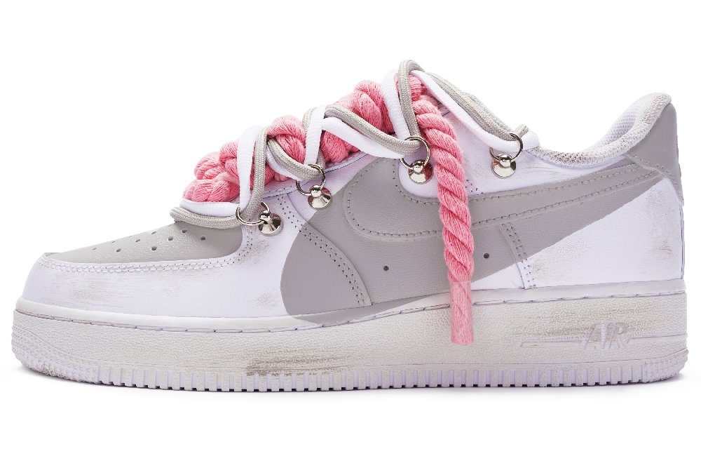 Nike Air Force 1 '07 ''T10'' Anti Slip Wear Resistant Low Top Skateboard Shoes Men's White Gray