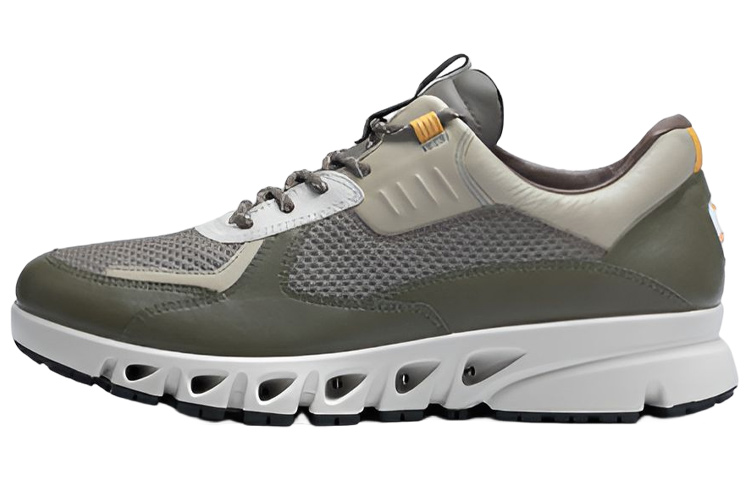 Ecco Shock Absorbers With Slip Resistant And Abrasion Resistant Properties Low Top Athletic Shoes Men's Olive Green