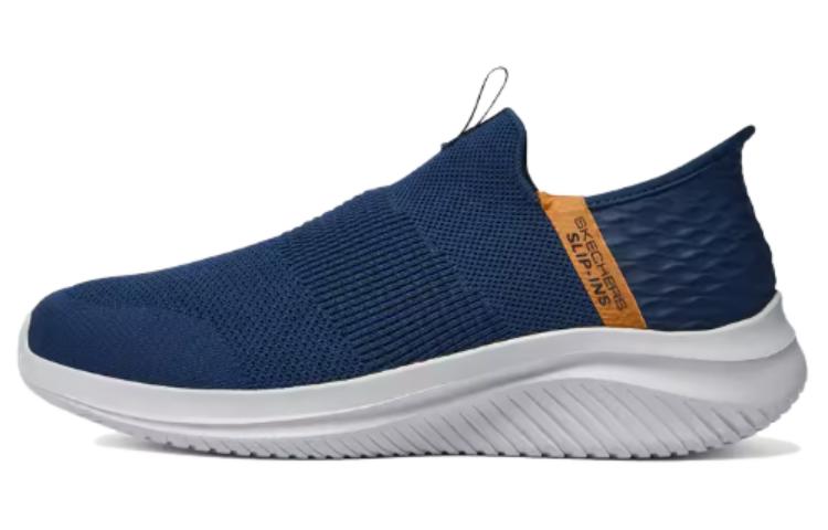 Skechers Hands Free Slip Ins Low Top Casual Shoes Men's Blue Orange