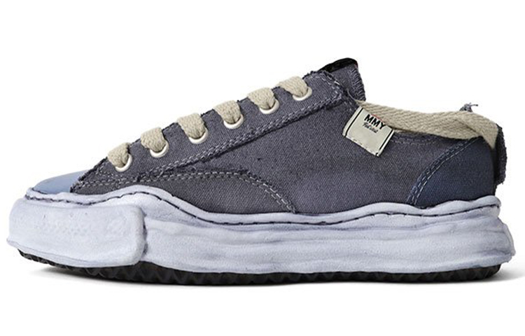 Nigel Cabourn x MIHARA YASUHIRO Low-Top Stylish Skateboarding Shoes Men's Distressed Grey