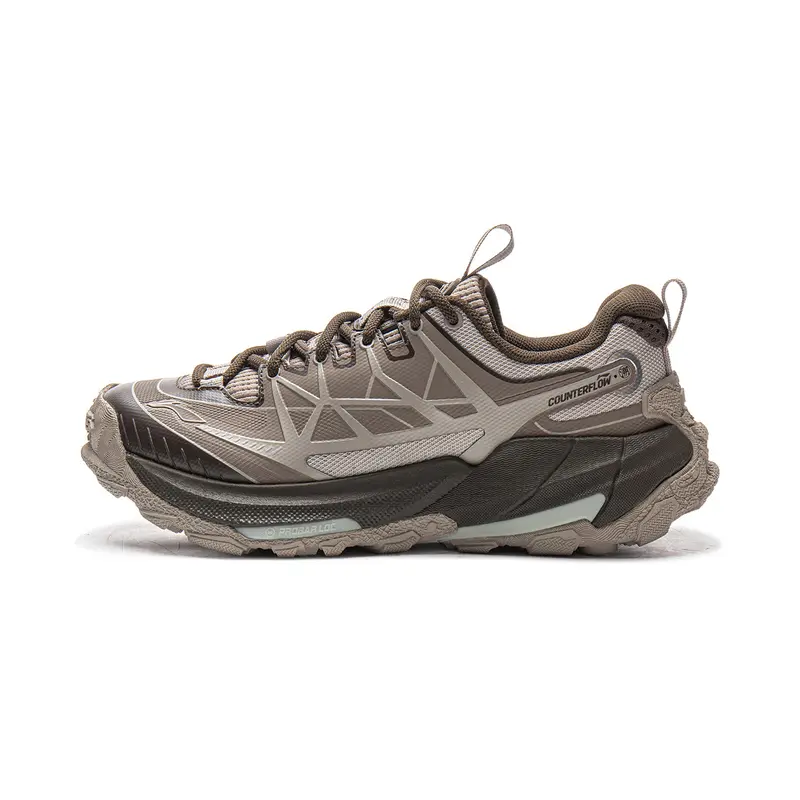 LiNing Outdoor CF Tracing Cushioning, Reflective, Rebound Low top Hiking Shoes Unisex Brown