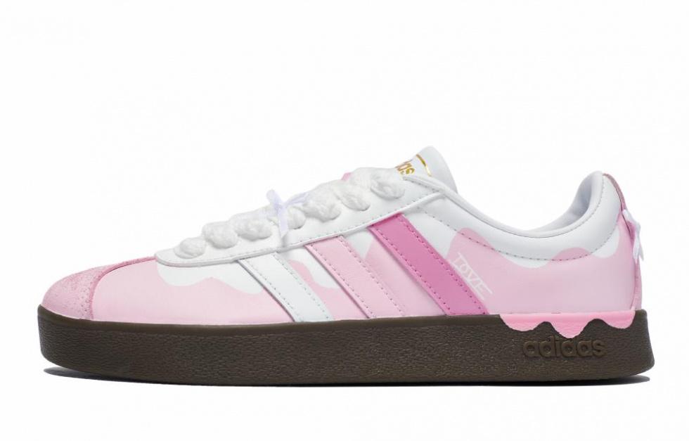 Adidas Neo Vl Court 811 Manufacture Snowy Strawberry Tower Low-Top Skateboard Shoes Unisex Pink White