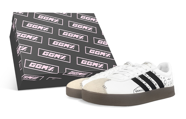 Adidas Neo Vl Court Skateboard Shoes Unisex Low-Top White Pink/Brown