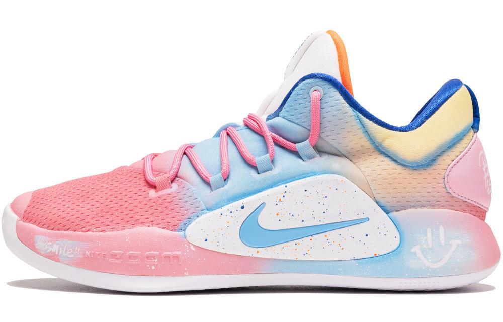 Nike Hyperdunk X Anti-Slip Wear-Resistant Low-Top Basketball Shoes Men's Pink Blue