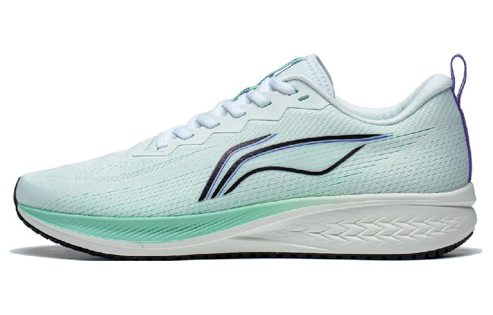 LiNing Red Hare 6 Anti Slip Wear Resistant Low Top Sprint Running Shoes Men's White Neon Green
