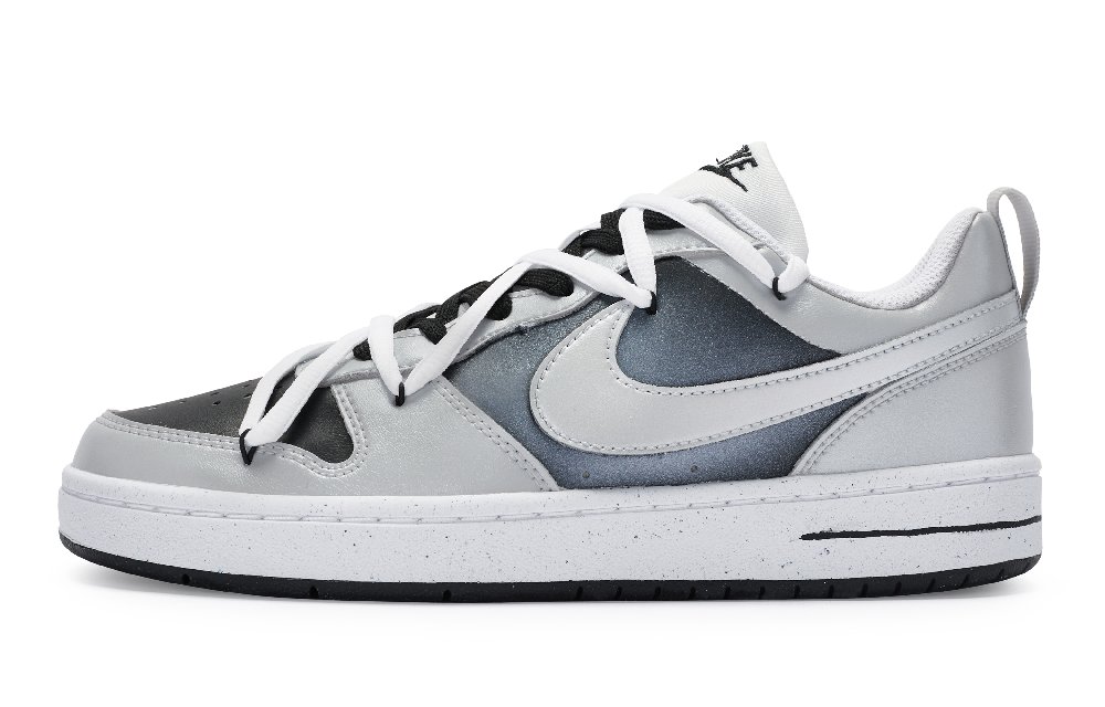 Nike Court Borough Series Low-Top Skateboard Shoes GS Silver Black